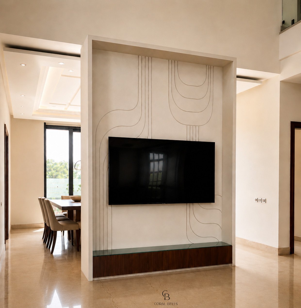 Sculptural TV Partition